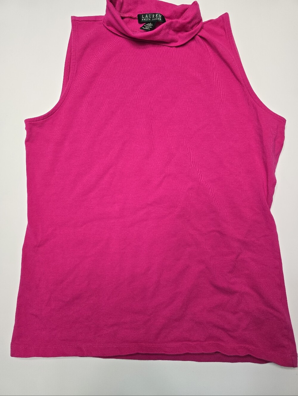 Lauren Ralph Lauren Women's Sleeveless Mock Neck Top - Hot Pink